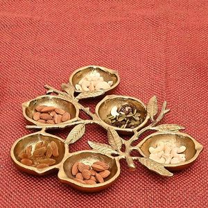 Prix de gros Bol de service moderne en métal avec noix dorées, meilleure qualité pour la maison, hôtel, vaisselle, restaurant - Product Image 2
