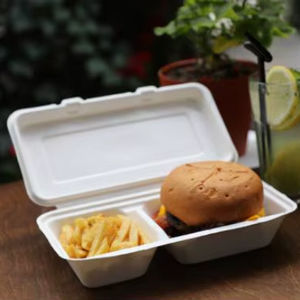 Contenedores desechables de concha con opciones de embalaje a granel para contenedores de alimentos rentables adecuados para comida fría y caliente - Product Image 1