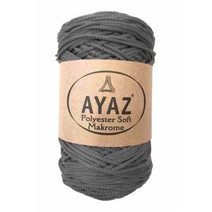 Ayaz 250g Antrasit Poliéster Suave Makrome İpi 1193-Ligero 120gsm 50d Conteo de hilos Densidad gruesa Anti-Píldora para faldas Ropa - Product Image 1