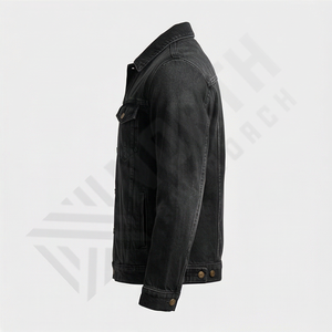 Chaqueta Vaquera de Mezclilla para Hombre, Estilo Vintage, Lavado Desgastado, Cuello Alto, Reversible, Prenda Exterior Moderna - Product Image 3