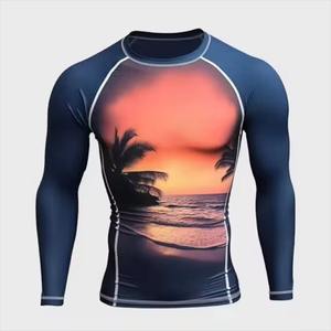 Rash Guard pour hommes imprimé par sublimation Spandex Bjj Rash Guard Gym Surf Plongée Rash guard Compression Shirts MMA Shirt - Product Image 4