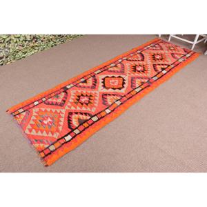 Vintage Turkish <b>Rug</b>, 2.2x9.6 ft <b>Runner</b> <b>Rug</b>, Orange Kilim Southwestern <b>Rug</b> - Product Image 2