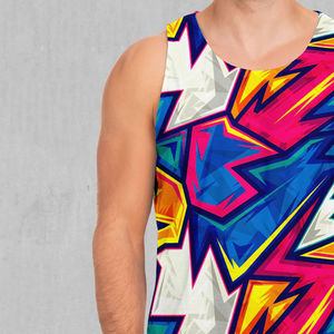 Camisetas sin mangas con impresión de sublimación completa personalizada para hombres, 100% poliéster, chaleco de gimnasio para hombres, camiseta sin mangas con OEM - Product Image 5