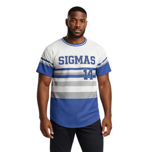 Maillot de baseball rayé blanc Phi Beta Sigma HBCU Divine Nine Greek Fraternity Apparel 100% polyester en maille - Product Image 1