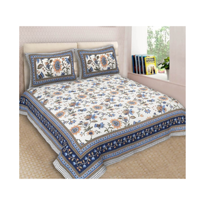 Literie King 100% coton brodée florale durable imprimée numériquement pour les acheteurs de luxe utilisant du coton indien certifié GOTS - Product Image 3