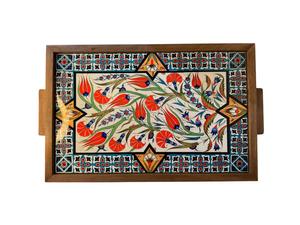 Bandeja de Servicio de Diseño con Recubrimiento de Esmalte de Madera MDF, Bandeja de Mesa de Alta Calidad para Hoteles y Restaurantes - Product Image 2