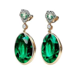 Luxury Green Hydro Oval 15x20 Earrings with CZ in 18K Gold Plated 925 Sterling <b>Silver</b> Fine Jewelry <b>Wedding</b> Party Wear - Product Image 6