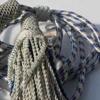 WOK Industries Custom Size Silver Blue Cross Tassels Metallic Yarn Silk Thread Decorative Braided Coated Cord Garment