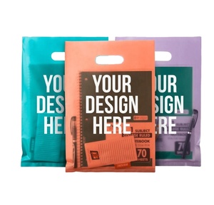 Sac à poignée PE-BD/PEHD avec logo imprimé sur mesure, sac en plastique découpé à l'emporte-pièce, sacs en plastique découpés à l'emporte-pièce sac en papier à poignée découpée - Product Image 1