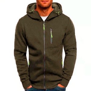 Sweat à capuche zippé pour homme, 100% coton, uni, personnalisable avec logo brodé, coupe-vent et respirant - Product Image 6
