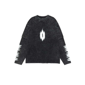 Nueva llegada caliente de moda de alta calidad sudaderas con capucha ácido lavado pulóver 2 en 1 lavado sudaderas con capucha piedra lavado sudaderas con capucha para hombres - Product Image 1