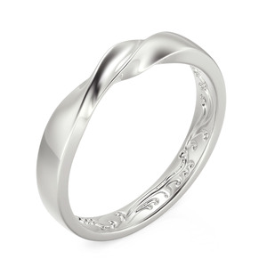 แหวนแต่งงานผู้ชายแบบสลักลายเถาวัลย์เคลือบแพลตตินัม Jeulia Twisted Engraved Vine - Product Image 2