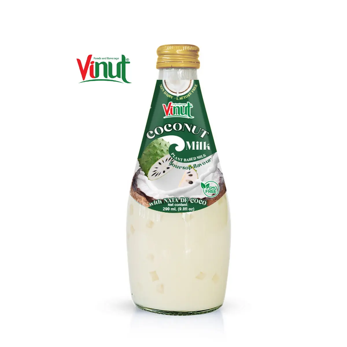 9.8 floz Vinut Bottle latte di cocco Soursop con Nata De Coco distributore di bevande da 330ml latte vegano di marca propria
