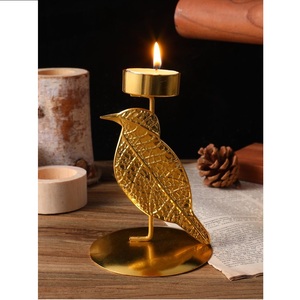 Antique Finish Metal Candle Holder Candle Stand for Lighting and Home Decoration <b>Set</b> Stylish Decorative Candle Jar Holder - Product Image 4