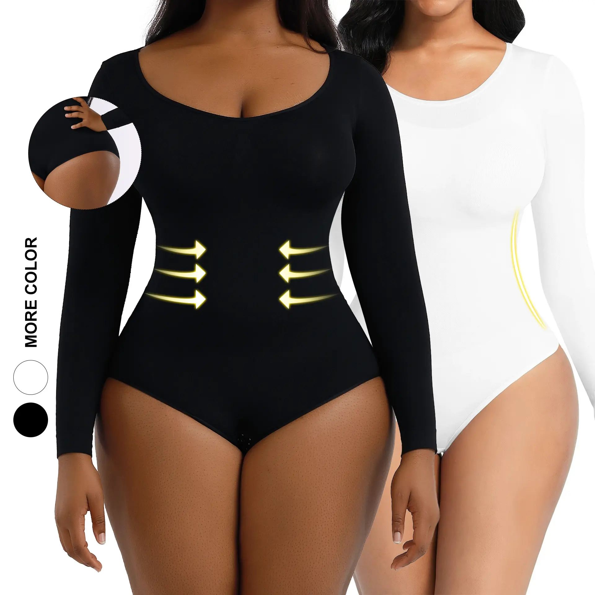 Body suit Private Label OEM ODM Full Body Suit Ladies One Piece Basic White Black Long Sleeve Custom Logo Bodysuit Women