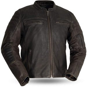 Customizable <b>Thin</b> Cow Leather <b>Jacket</b> for <b>Men</b> Water-Resistant 100% Genuine Leather Slim Fit Stand Collar Canvas Custom Color - Product Image 2