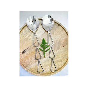 Ensemble de cuillères à salade en acier inoxydable de 2 pièces Fabricant indien poli à la main avec échantillon gratuit - Product Image 1