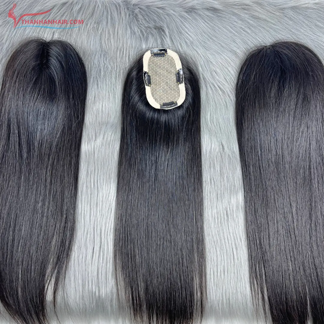 Toupee Human Hair for Women Unprocessed Raw Vietnames Human Hair Cuticle Aligned Natural Color Silk Virgin Remy Hair Supplier