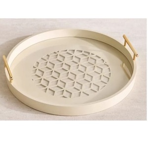 Nueva Bandeja de Madera de Diseño con Acabado de Incrustaciones de Hueso, Estilo Único, Bandeja para Servir Dulces, Pasteles, Café o Té - Product Image 4