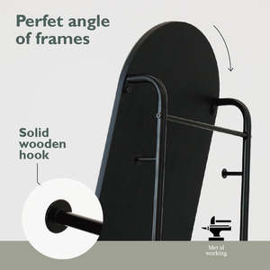 Full Height Dressing <b>Mirror</b> <b>With</b> Steel Hanger Rod For Compact <b>Wardrobes</b> - Product Image 4
