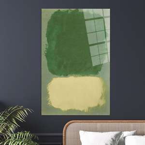 Elegante Impresión Abstracta en Lienzo Estilo Rothko en Verde y Amarillo, ARTE EN VIDRIO TEMPLADO - Product Image 1