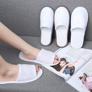 Nouveau produit-Pantoufles de spa jetables à bout ouvert Pantoufles de spa en tissu non tissé antidérapant pour voyage à l'hôtel Guest Home Commercial Use - Product Image 4