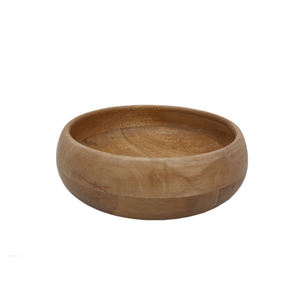 Bol à fruits en bois de forme ronde au design moderne fini naturel pour la table et les hôtels bols de service pour la nourriture et les collations faits à la main - Product Image 1