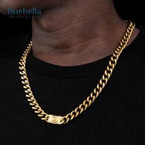 Hot Selling 14K Gold Plated <b>925</b> <b>Sterling</b> <b>Silver</b> 10mm Iced Out Miami Lion Buckle Cuban <b>Chain</b> for <b>Men</b> Premium Moissanite Jewelry - Product Image 1