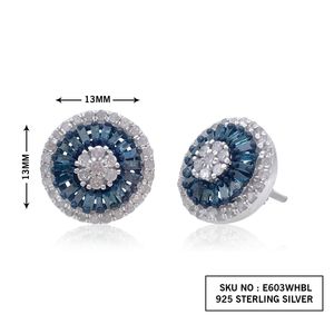 JEWELSPAARK Women's Trendy Latest 1.13 Ct Round Natural Diamond Floral <b>Stud</b> Earrings 925 Sterling <b>Silver</b> Fine Jewelry Design - Product Image 2