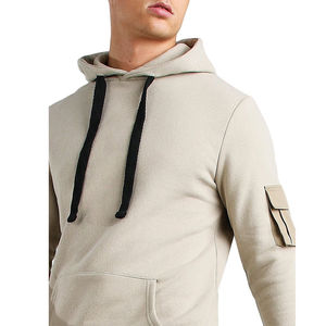 เสื้อฮู้ดดี้แขนยาวคุณภาพสูงสำหรับฤดูหนาว มีเชือกผูก กระเป๋าคาร์โก้ ทรงปกติ กางเกงจ็อกเกอร์ผ้าทวิล ขนฟลีซ ผ้าฝ้าย 100% แห้งเร็ว สำหรับผู้ชาย - Product Image 4