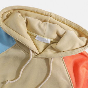 Unisex Cropped Raw Hem Hoodie Puff Printing Logo Custom Heavyweight French Terry Blank Plain Oversized Hoodies for Men Autumn - Product Image 5