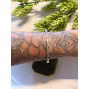 Navajo Handmade Sterling <b>Silver</b> Stamped Fashion <b>Cuff</b> <b>Bracelet</b> - Product Image 2