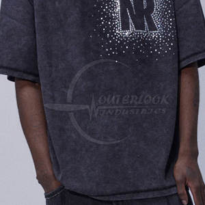 Camiseta de Algodón Personalizada con Pedrería para Hombre, MOQ Bajo, Camiseta con Pedrería Personalizada para Adultos - Product Image 6