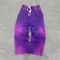 Pantalones Deportivos Personalizados de Estilo Urbano, Ecológicos, Transpirables, con Lavado Ácido, Bordados, de Felpa Francesa, 100% Algodón, para Hombre, de Pierna Ancha y Ajustados