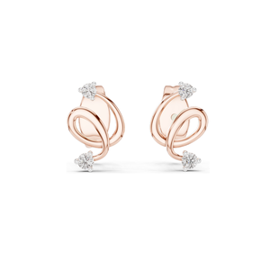 Elegant Lab-Created Diamond <b>Earrings</b> 0.072 CT VVS-VS EF Clarity 18KT, 14KT, 10KT Gold & 925 <b>Silver</b> Rose, Yellow, White - Product Image 1