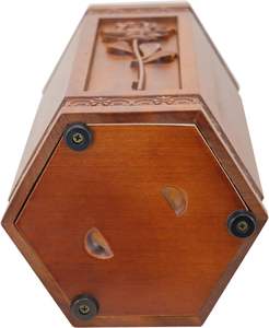 Urna de madera de cremación para cenizas humanas, urna funeraria de flor de Rosa grabada a mano para adultos para madre, papá, exhibición de entierro en casa - Product Image 6