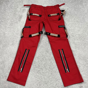 Pantalones Góticos Emo Punk Rojos y Negros para Hombre con Tiras Reflectantes, Pantalones Más Vendidos al por Mayor 2026 - Product Image 4