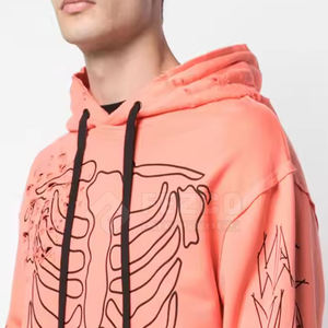 Mode tenue à la mode nouveau design à manches longues hommes à capuche en détresse Slim Fit solide couleur unie hommes sweats à capuche en détresse - Product Image 6