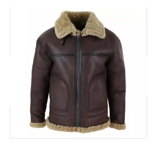 Shearling Model <b>Men</b> High Quality Breathable Faux Leather <b>Fur</b> Raff Material Leather <b>Jacket</b> Unisex - Product Image 1