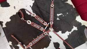 Ensemble d'équipement d'équitation luxueux en cuir véritable léger selle anglaise saisonnière frange perlée Western Headstall poitrine - Product Image 6