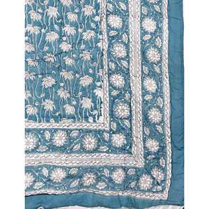 Modern Floral Hand Block Printed Cotton Quilt Set Soft <b>Bedding</b> for <b>Kids</b> Adults for Home Wedding <b>Christmas</b> Hotel Winter Hospital - Product Image 2