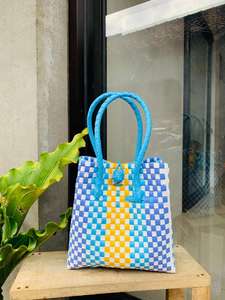 Premium Women's Elegant Adult Fashion <b>Accessory</b> Woven Tote Bags <b>Handbags</b> Made Recycled Plastic Weaving Adult <b>Handbag</b> - Product Image 2