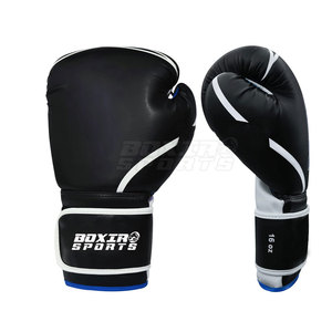 Guantes de boxeo de cuero de primera calidad con ajuste cómodo y muñequera ajustable para taladros de trabajo de almohadilla de bolsa pesada - Product Image 1