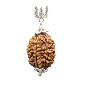 Rudraksha de 7 Mukhi con Colgante Trishul de Plata 925, Natural y Certificado, Curación Astrológica y Energía Positiva, Diseño Unisex - Product Image 6