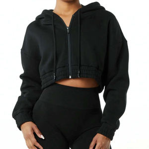 Sudaderas con capucha de entrenamiento para mujer de alta calidad, sudaderas con capucha de entrenamiento de gimnasio azul cielo para damas fabricadas en Pakistán - Product Image 1