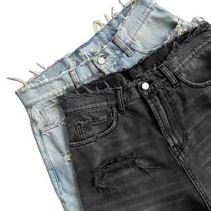 Custom LOGO <b>Jeans</b> Denim Shorts <b>for</b> <b>Men</b> Professionally Unique Style Casual Wash Denim Straight Leg Distress Short <b>For</b> Cheap Price - Product Image 3