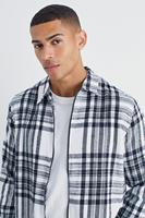 Chemise décontractée à manches longues à carreaux avec fermeture éclair, 100 % coton respirant, qualité supérieure, personnalisable, pour hommes, vente en gros à bas prix