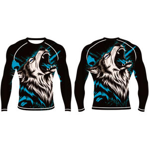 Personnalisé Durable Nylon BJJ Rash Guard Longue Protection UV Anti-UV Compression Chemise Respirant et Confortable - Product Image 2