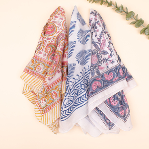 Набор из <span class=keywords><strong>3</strong></span> классических хлопковых бандан-шарфов с цветочным принтом, экологичных, дышащих, для шеи, унисекс, для запястья, головы, волос - Product Image 4