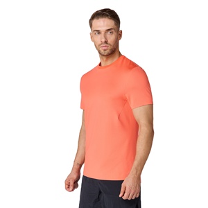 T-shirt de sport pour homme en coton hautement élastique, coupe ajustée, respirant, uni, avec impression numérique - Product Image 1